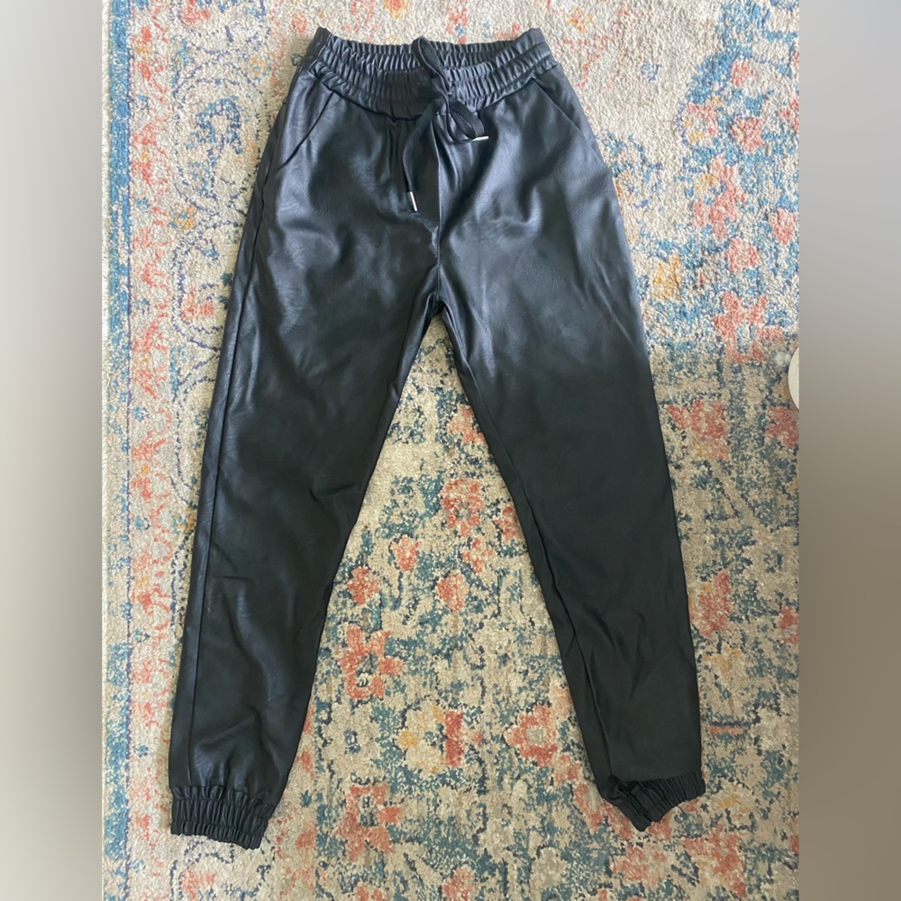 XS leather joggers